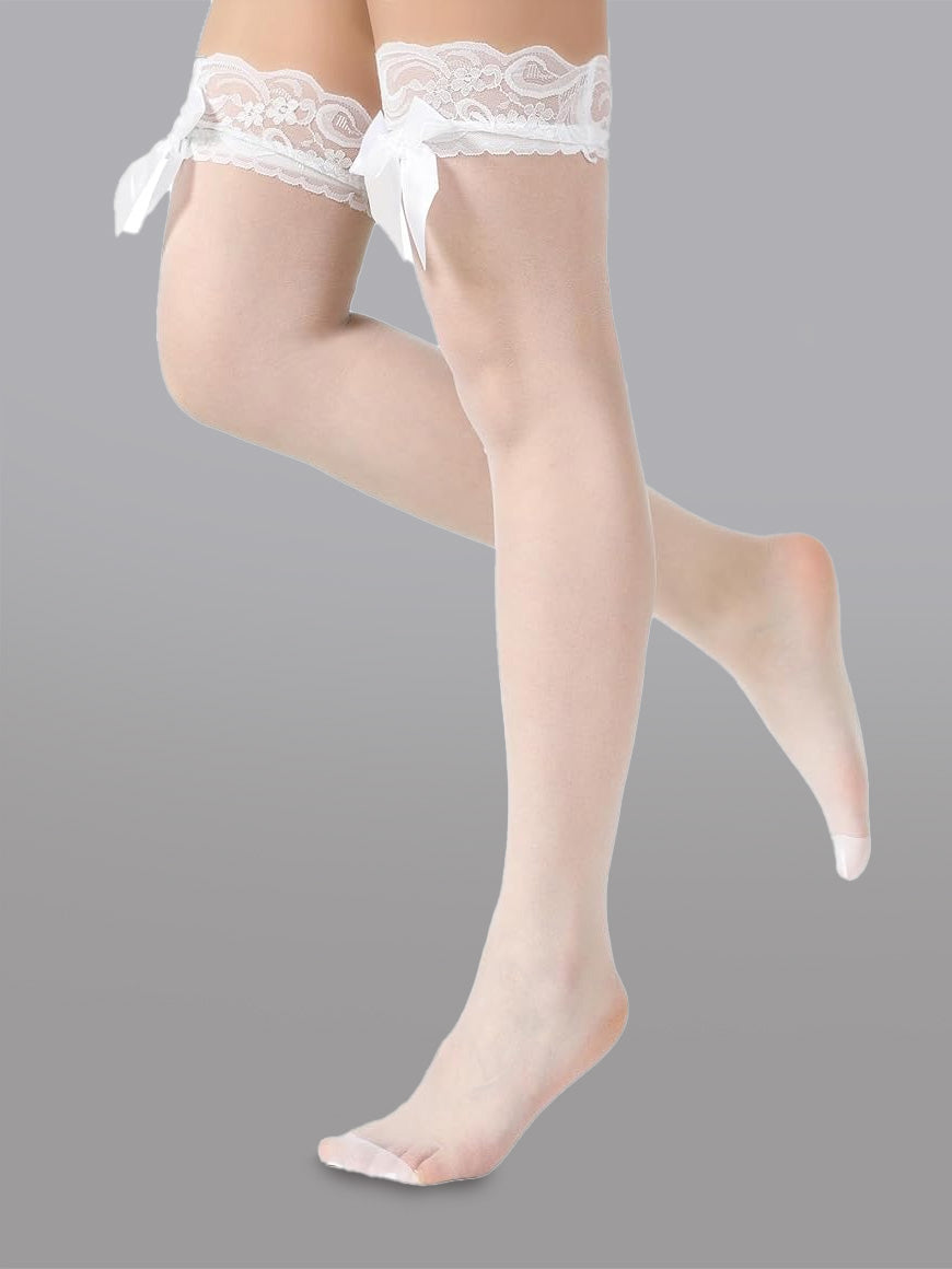 Butterfly Knot Thigh High Stockings Delicate Lace Detailing Hello.LA.Girl